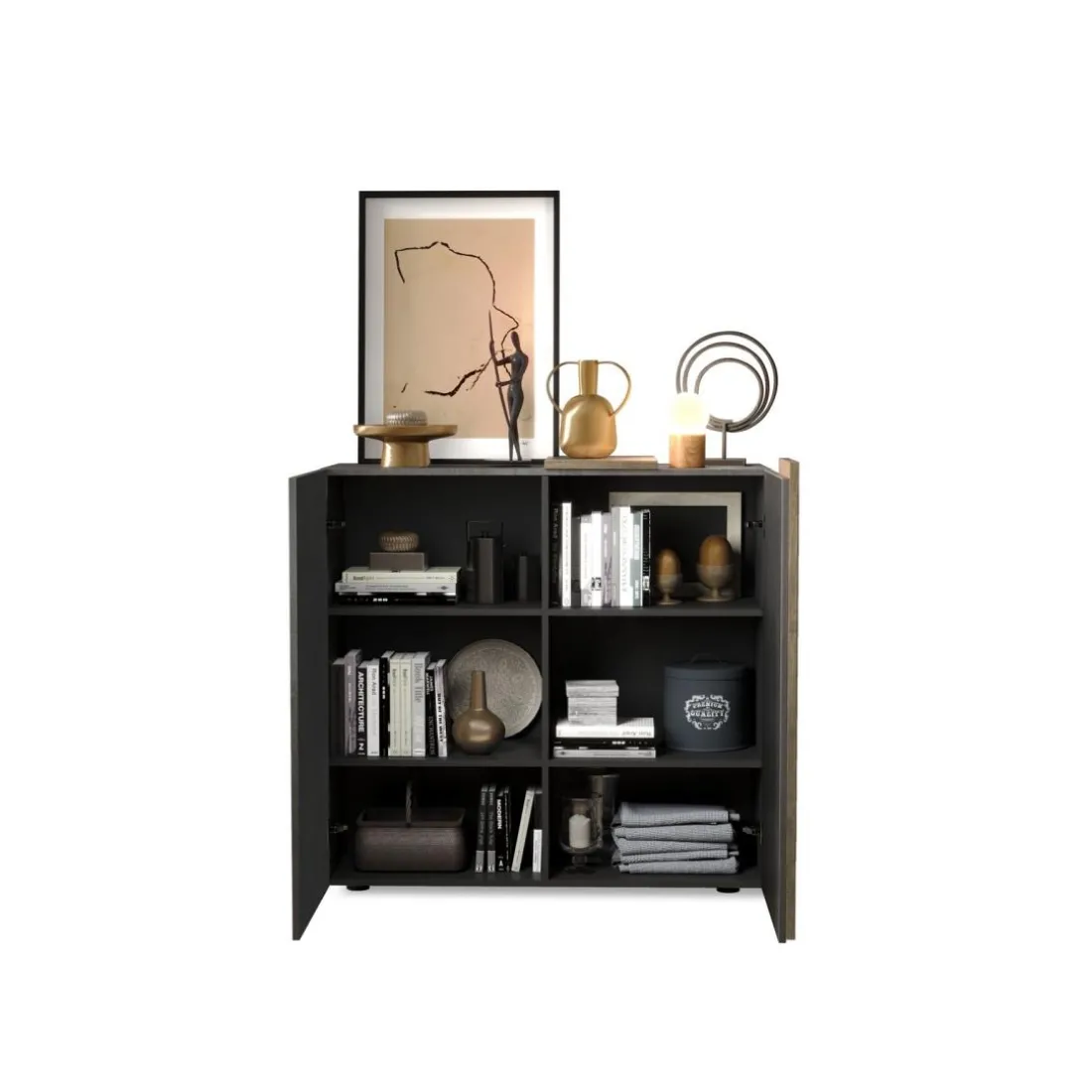 Highboard 2 portes en panneaux de particules
