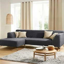 Housse bi-extensibles pour fauteuil et canapé ROC H gris foncé