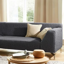 Housse bi-extensibles pour fauteuil et canapé ROC H gris foncé