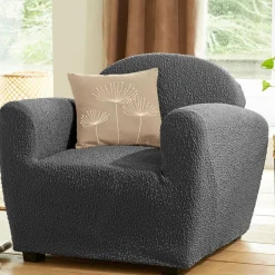 Housse bi-extensibles pour fauteuil et canapé ROC H gris foncé