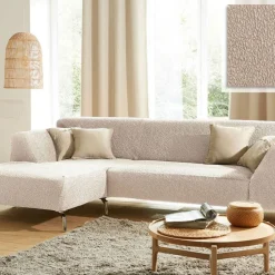 Housse bi-extensibles pour fauteuil et canapé ROC H beige crème