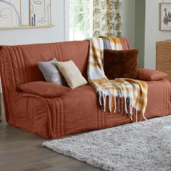 Housse de BZ KEVA SUEDINE 2 places marron noisette
