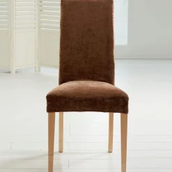 Housse de chaise bi-extensible microfibre - Chocolat