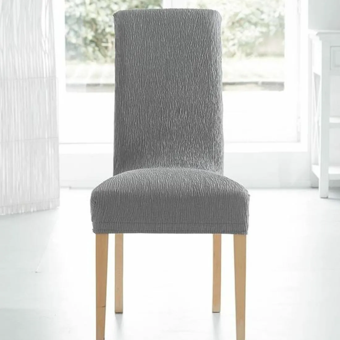 Housse de chaise extensible tissage en relief Becquet