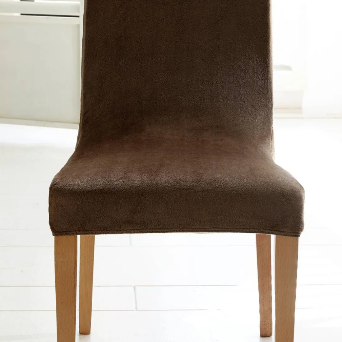 Housse de chaise Extensible AME. POLAR Marron chocolat