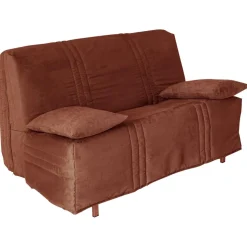 Housse de clic-clac KEVA SUEDINE 2 places marron noisette
