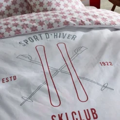 Housse de couette + 2 taies d'oreiller 63x63 coton HORS PISTE Ski