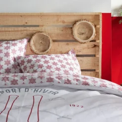 Housse de couette + 2 taies d'oreiller 63x63 coton HORS PISTE Ski