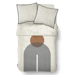 Housse de couette + 2 taies d'oreiller 63x63 coton MOKAblanc
