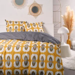 Housse de Couette 260 x 240 cm Jaune Coton 57Fils Sunshine 13.45