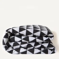 Housse de couette coton LORENZ - noir/blanc