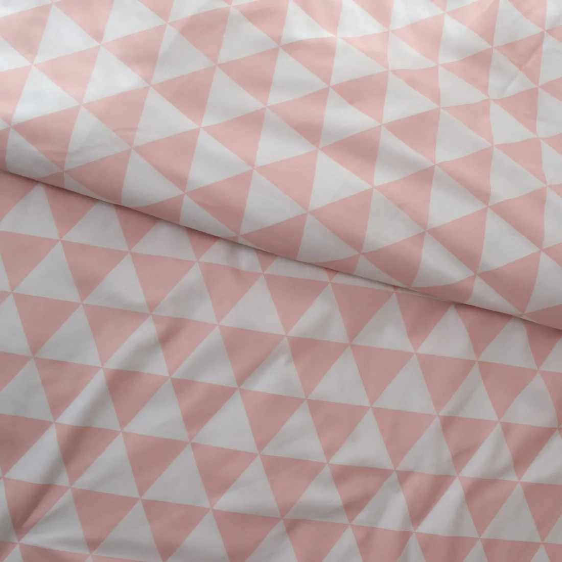 Housse de couette coton LORENZ - rose/blanc