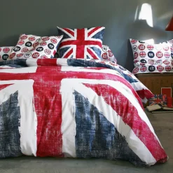 Housse de couette coton OLD FLAG - Bleu