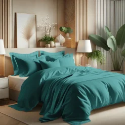 Housse de couette Coton TERTIO® - Vert émeraude