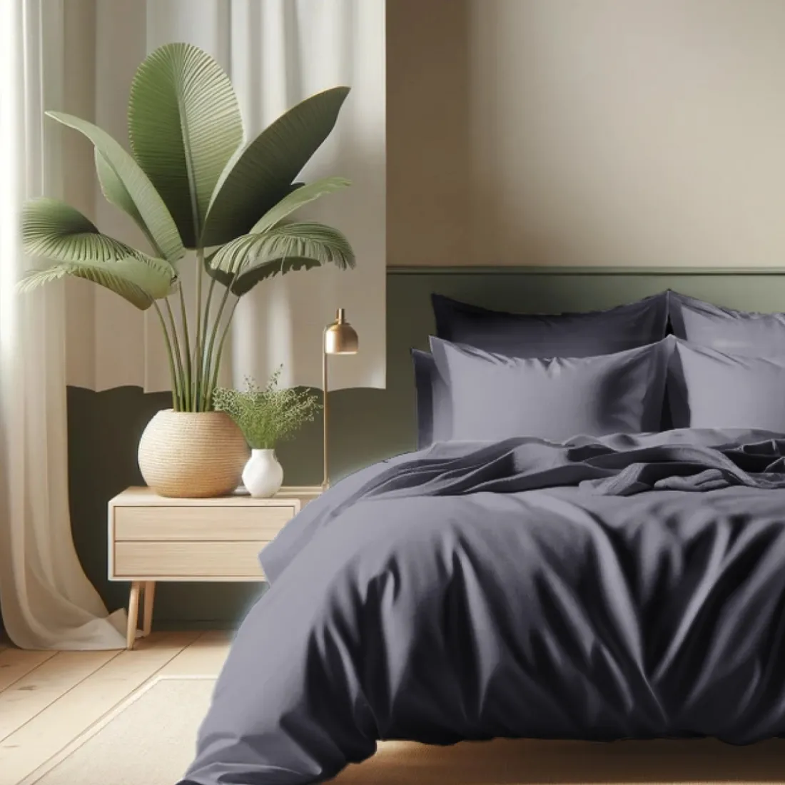 Housse de couette coton TERTIO® - Gris Anthracite