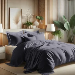 Housse de couette coton TERTIO® - Gris Anthracite