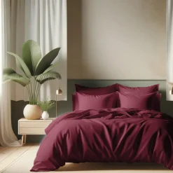 Housse de couette coton TERTIO® - Grenat