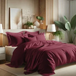 Housse de couette coton TERTIO® - Grenat