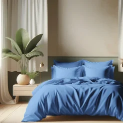 Housse de couette coton TERTIO® - Bleu Azur