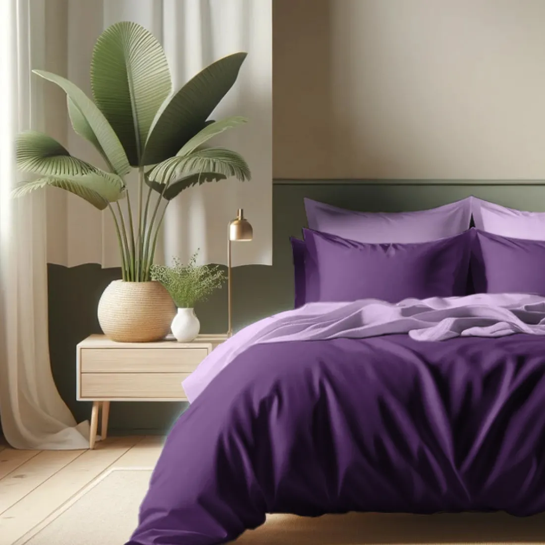 Housse de couette coton TERTIO® - Violet / Lila