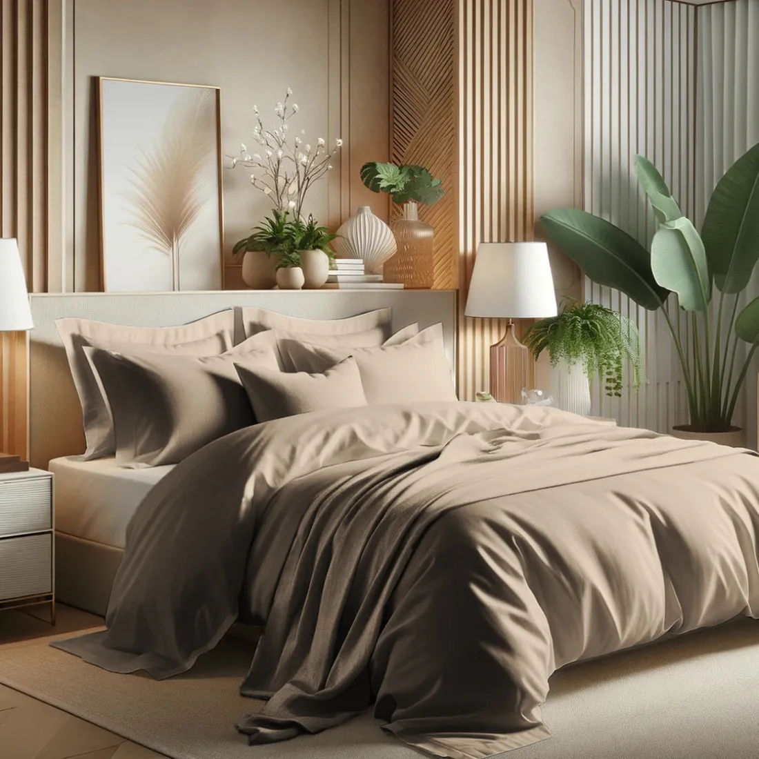 Housse de couette coton TERTIO® - taupe