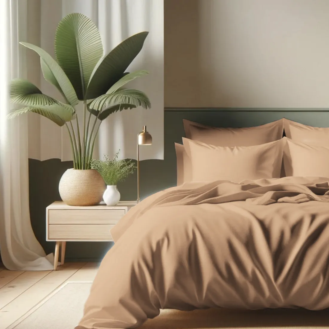 Housse de couette coton TERTIO® - Rose Beige