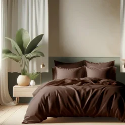 Housse de couette coton TERTIO® - Chocolat