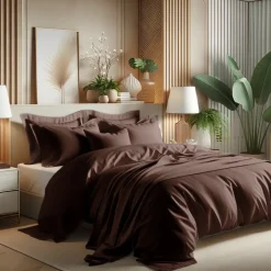 Housse de couette coton TERTIO® - Chocolat