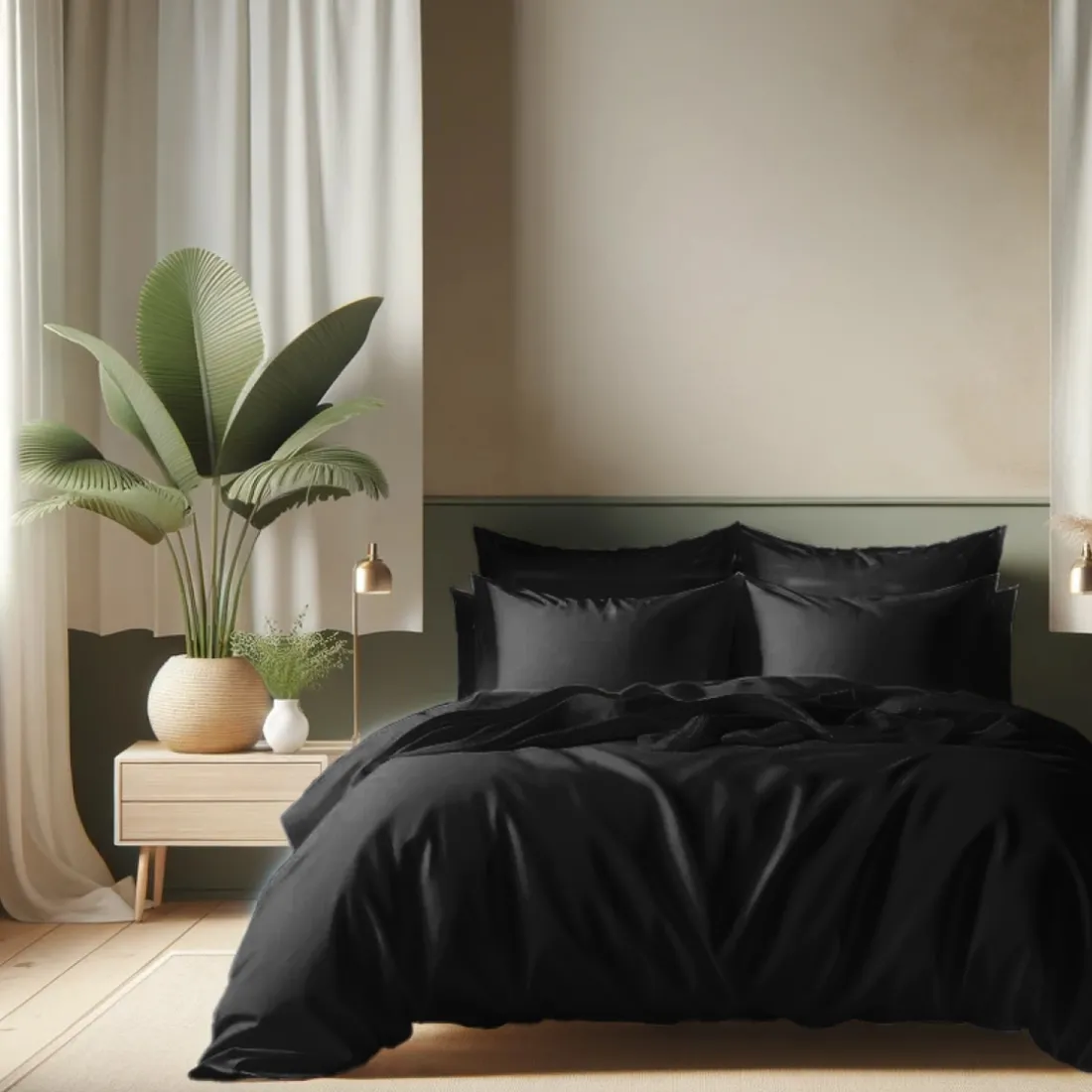 Housse de couette coton TERTIO® - Noir