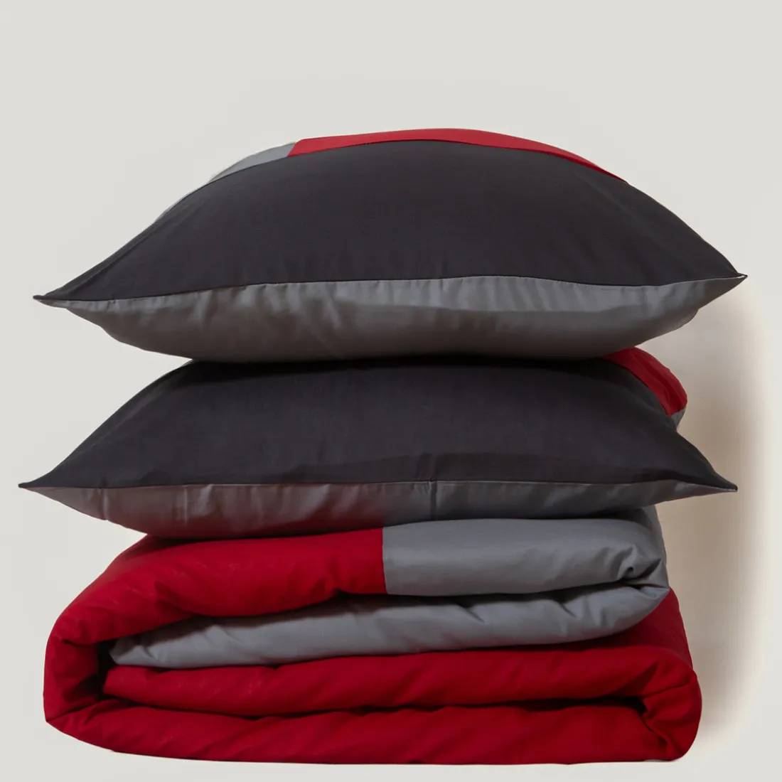 Housse de couette coton TRIO - rouge