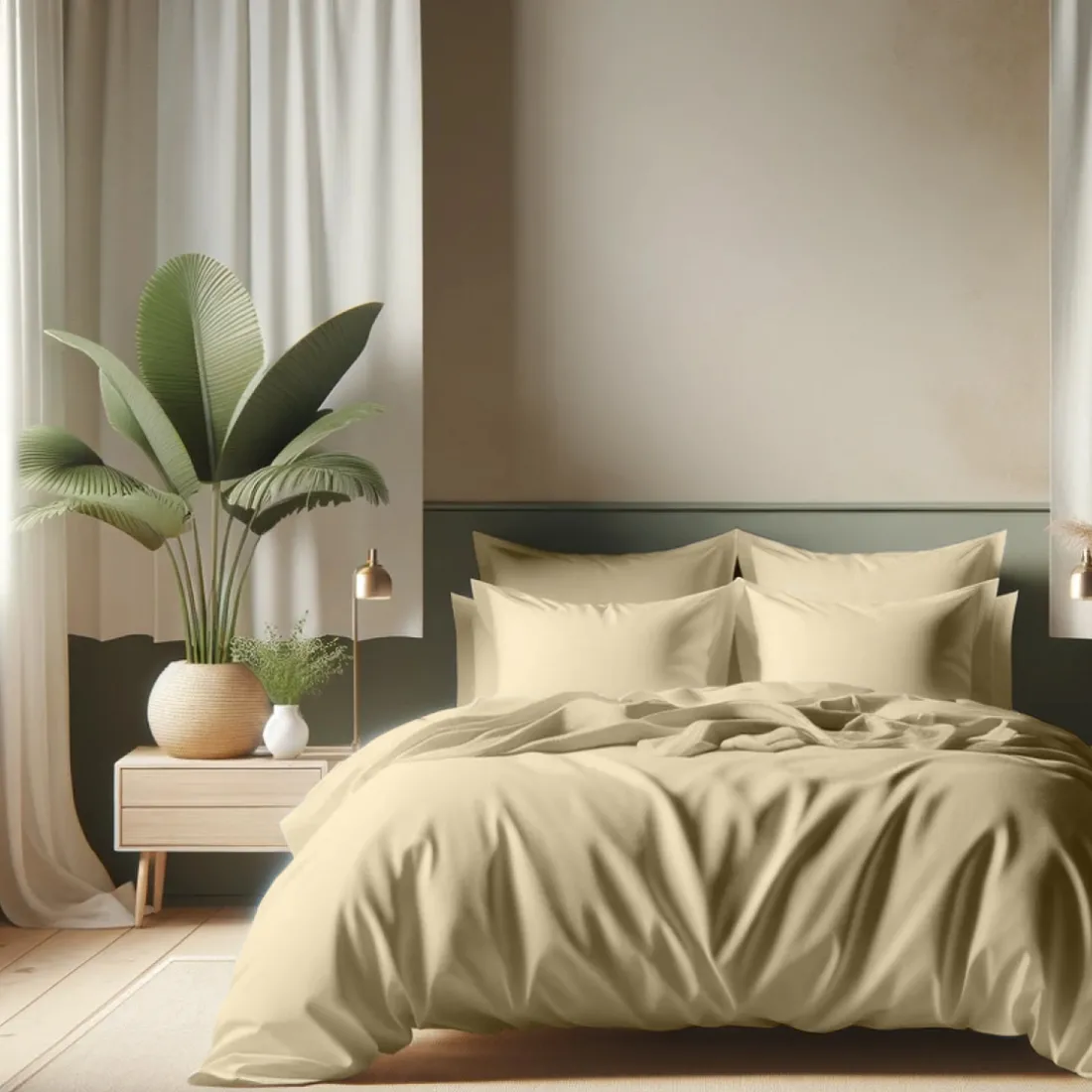 Housse de couette coton TERTIO® - Beige Ficelle