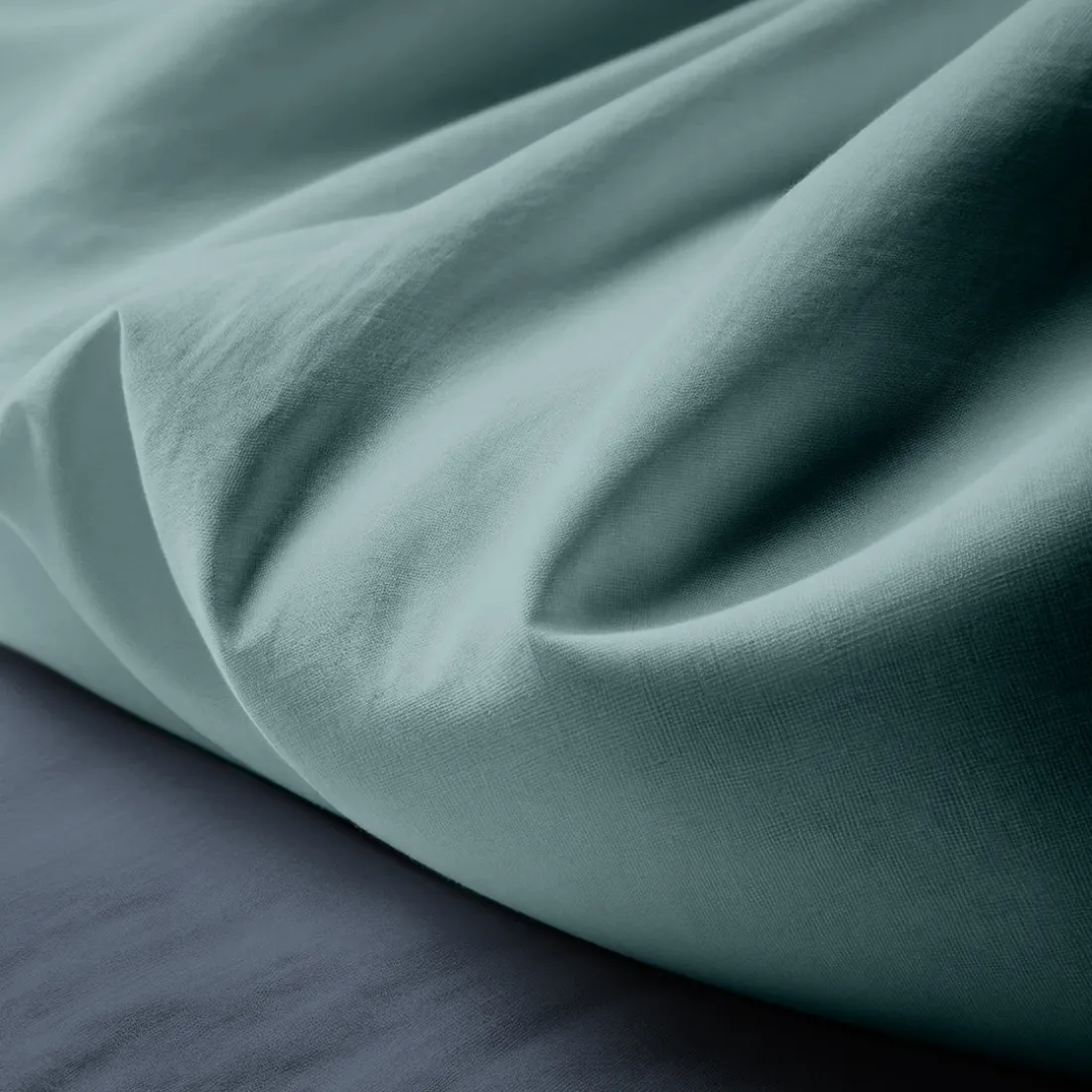 Housse de couette coton TERTIO® - Bleu Glacier / Bleu Orage