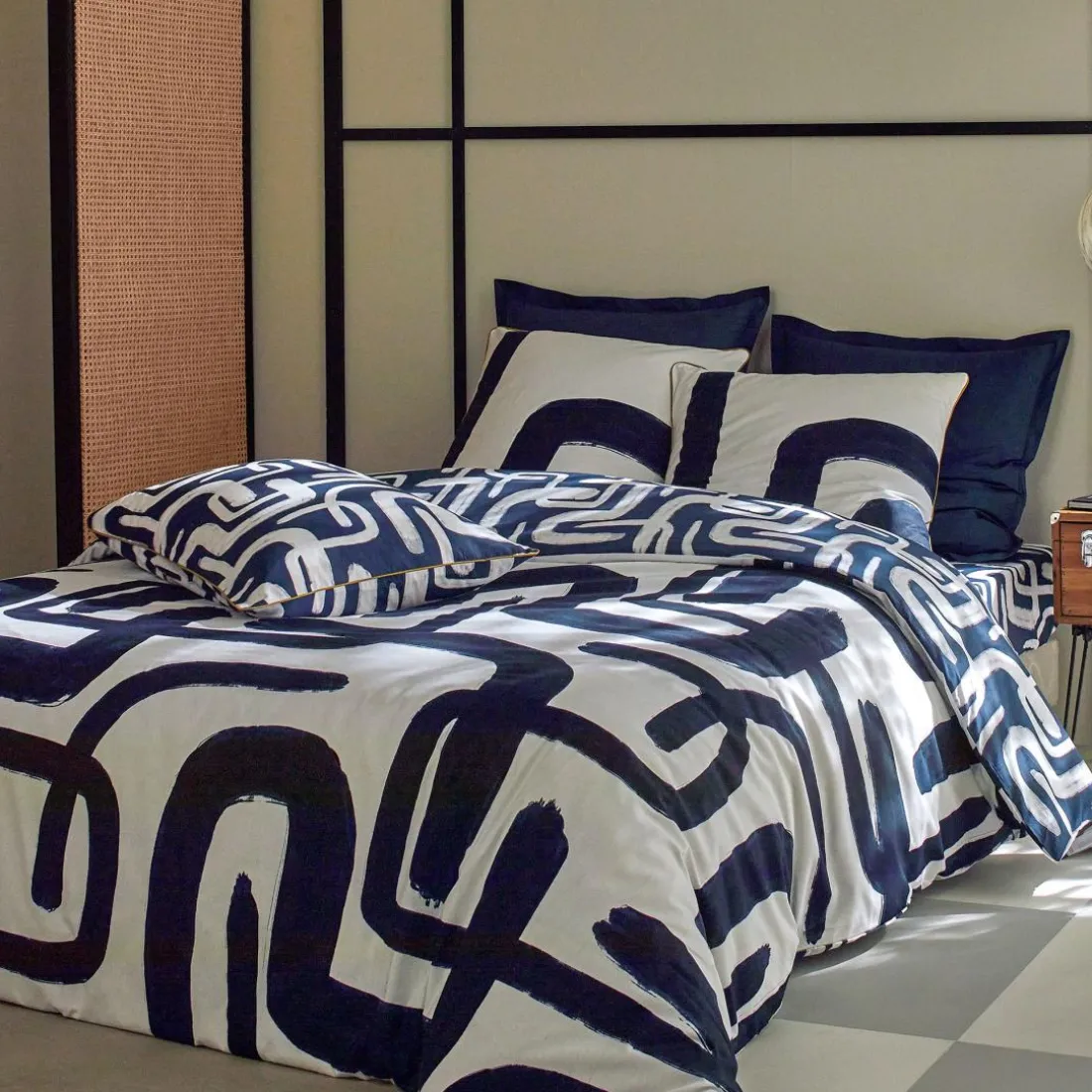 Housse de couette DEFERLANTE - bleu marine