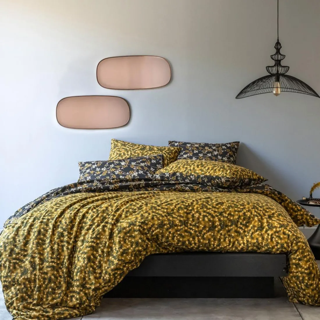 Housse de couette double face en coton fleurs DR. JAPONAISE, multicolore