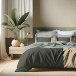 Housse de couette en Coton TRIO-Lichen
