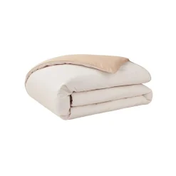 Housse de couette en coton bicolore, Bons Jours, Sable/Crème, Essix