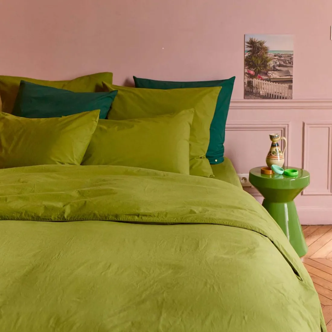 Housse de couette en coton bio CELESTE Pistacchio
