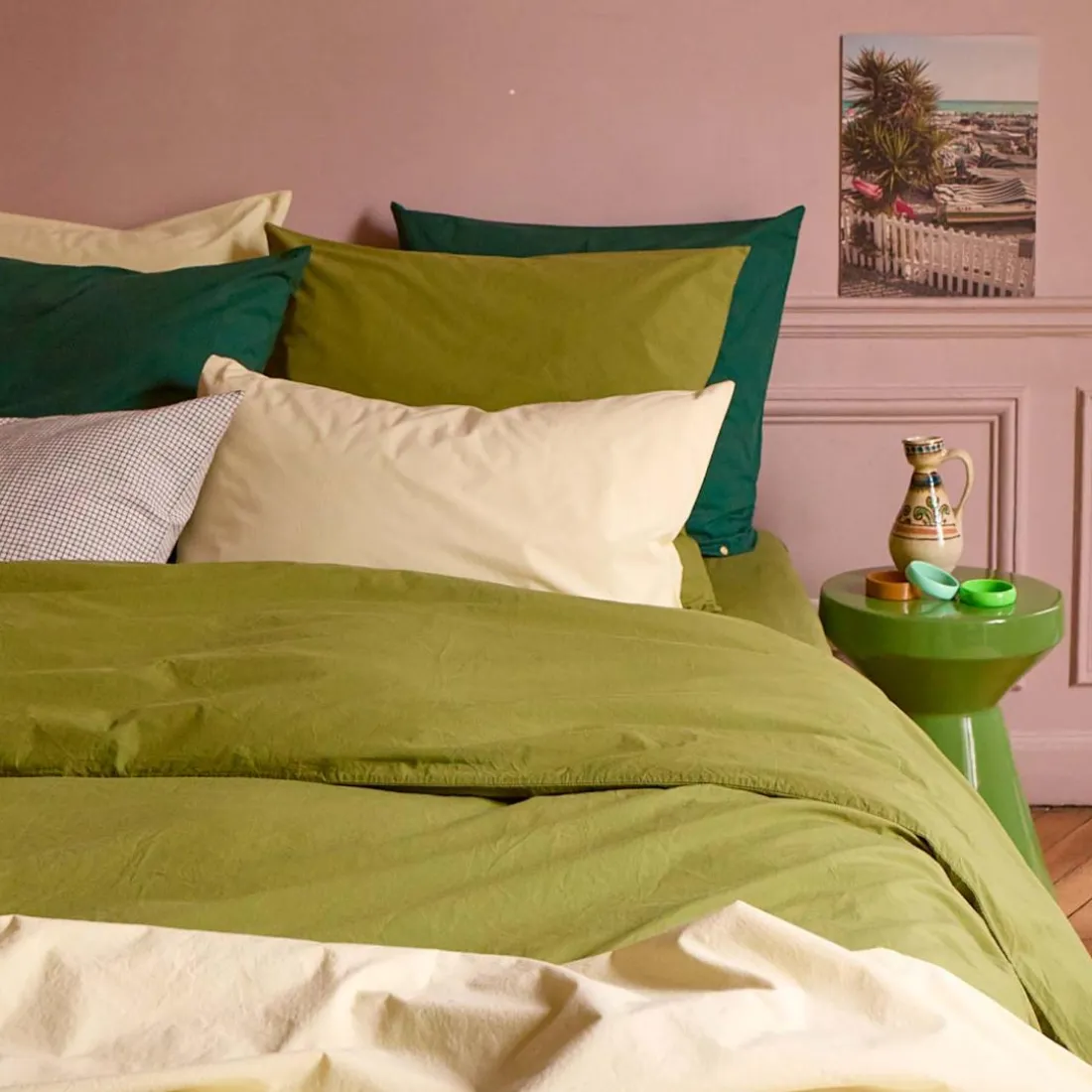 Housse de couette en coton bio CELESTE Pistacchio