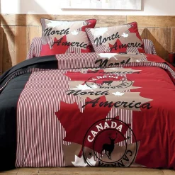 Housse de couette en coton CANADA - rouge