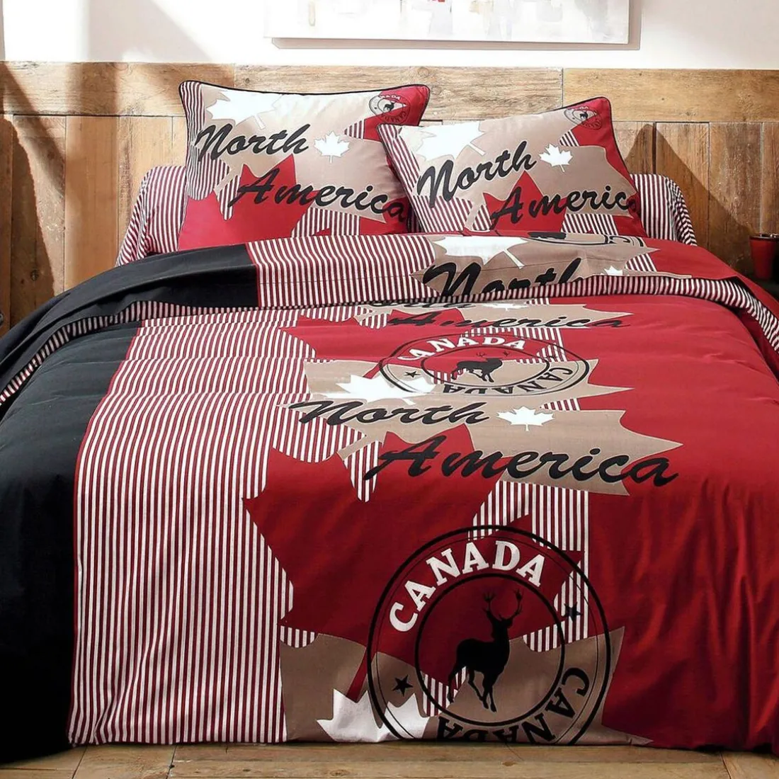 Housse de couette en coton CANADA - rouge