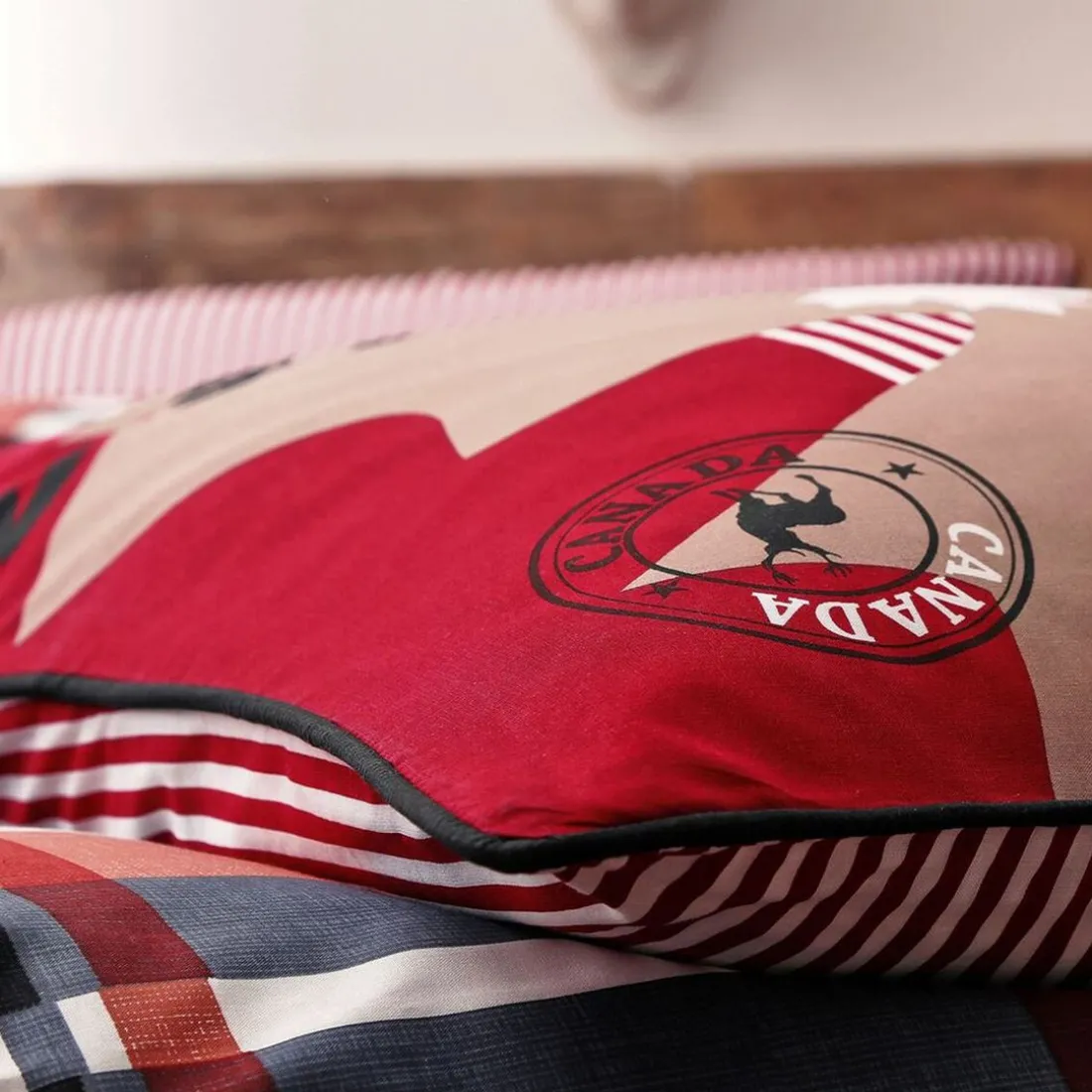 Housse de couette en coton CANADA - rouge