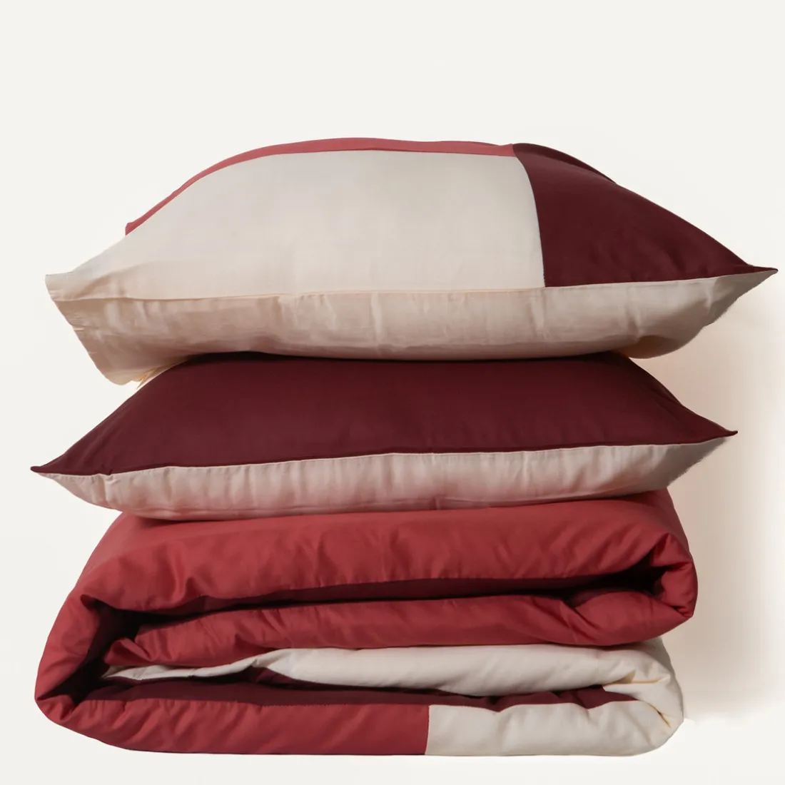 Housse de couette en Coton TRIO -Terracotta