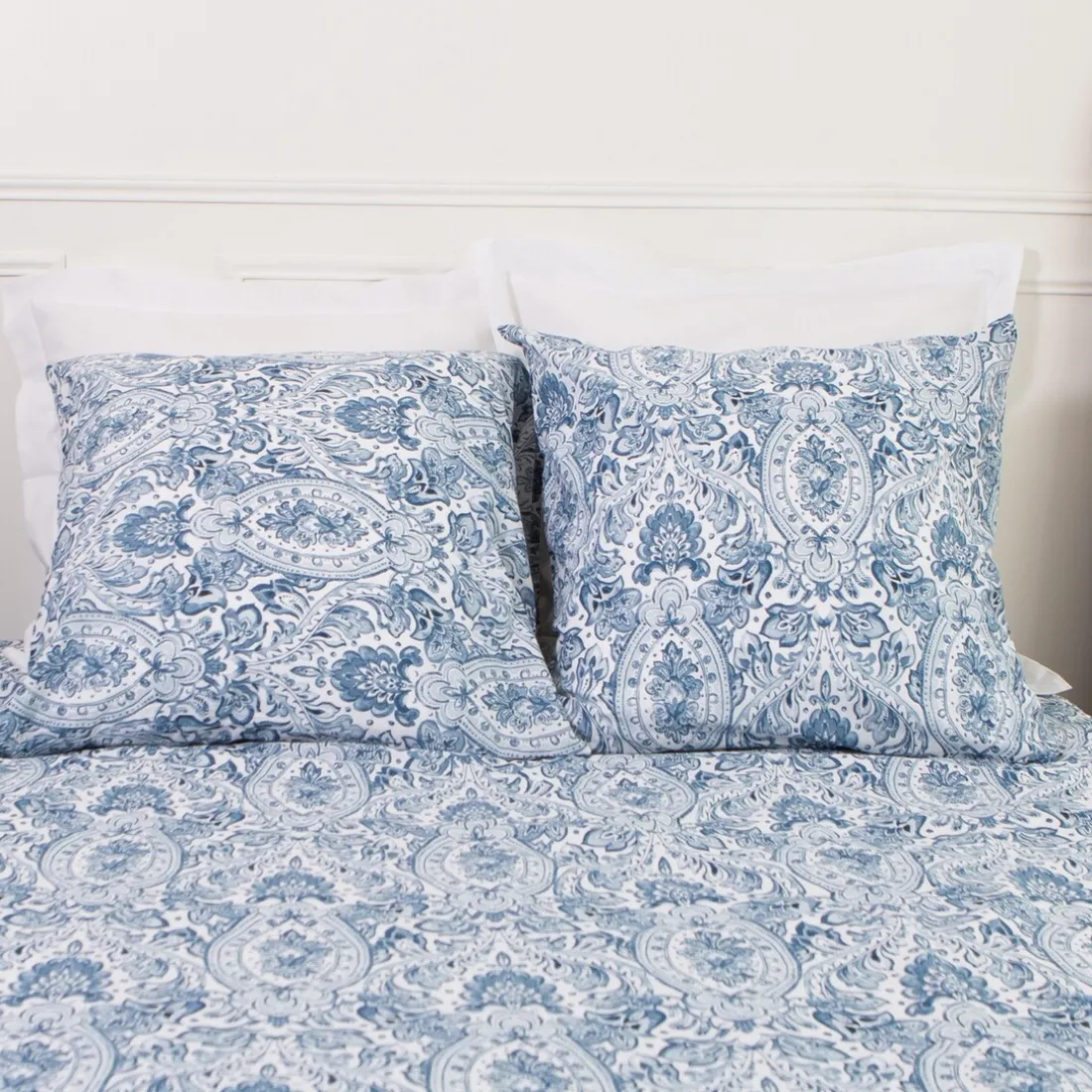 Housse de couette en coton MISTRY - Bleu