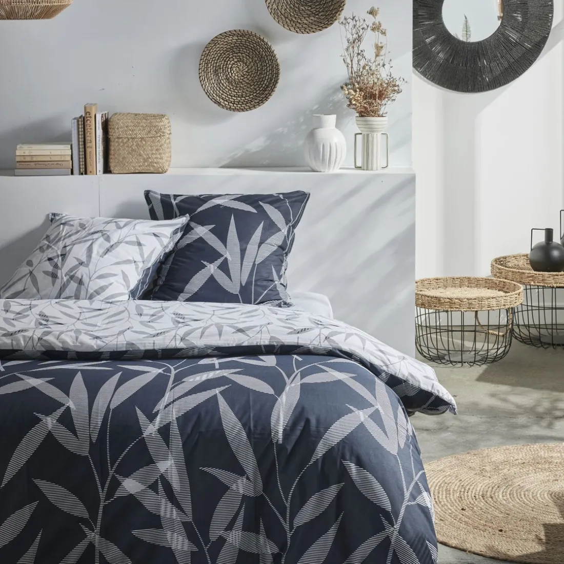 Housse de couette en coton MAWIRA #3.2 gris