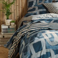 Housse de couette en coton MARTIAL bleu