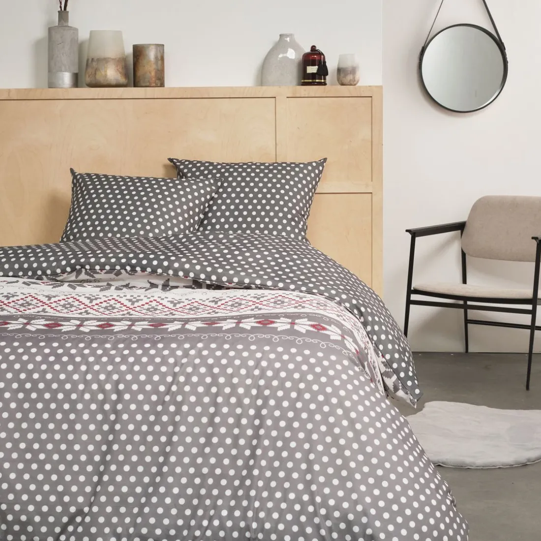 Housse de couette en coton FLANELLE 2.7 Gris
