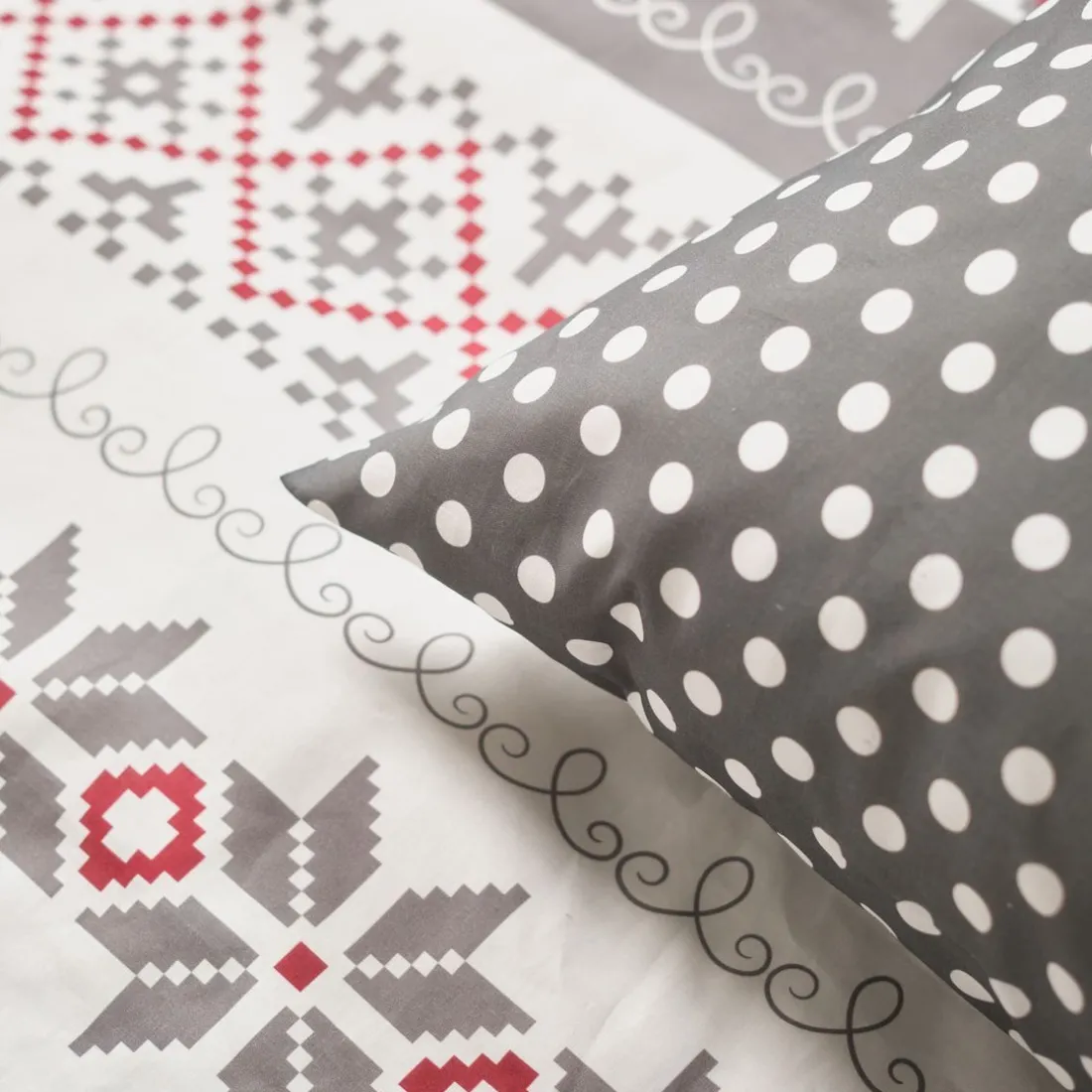 Housse de couette en coton FLANELLE 2.7 Gris
