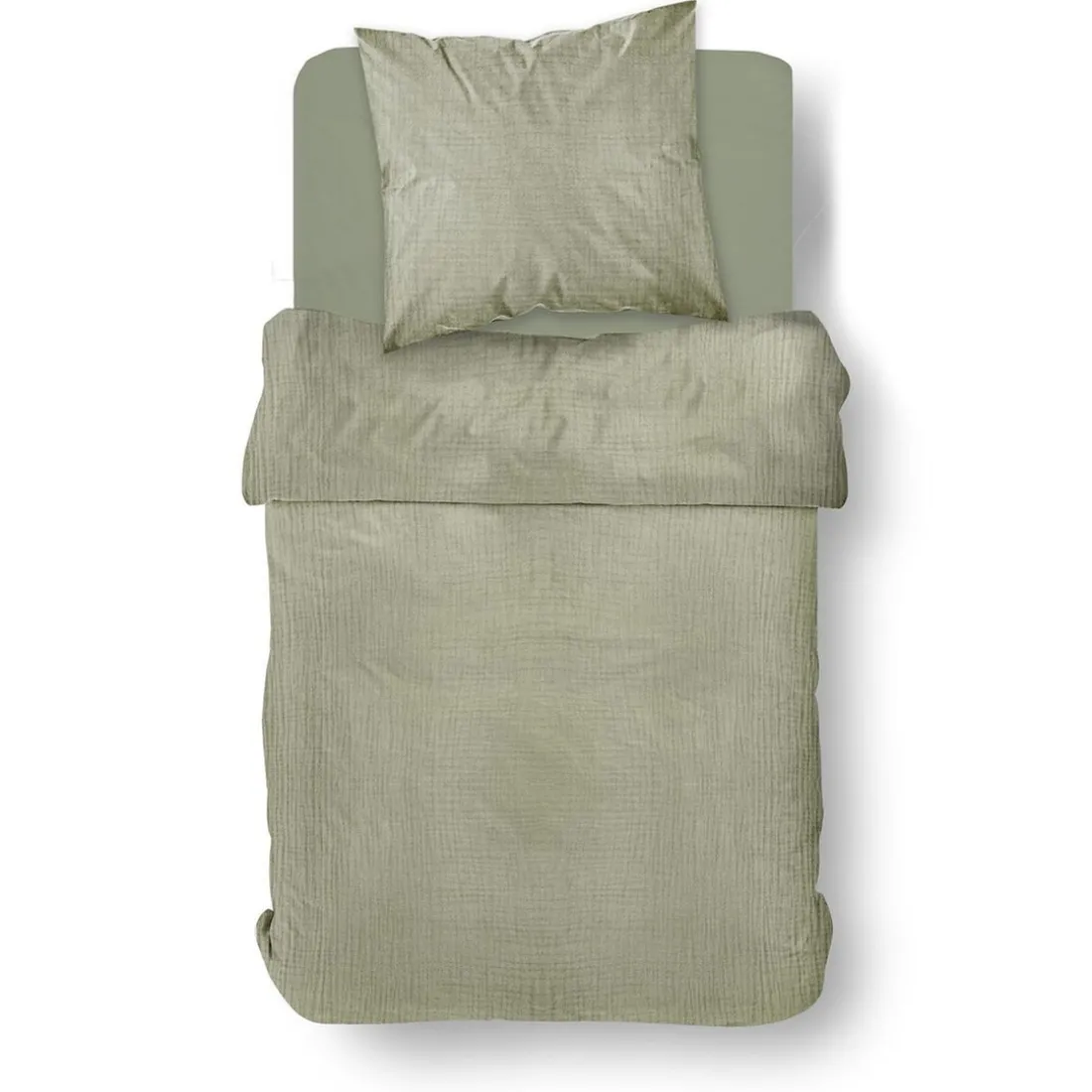 Housse de couette en gaze de coton 150g/m² WEB sauge