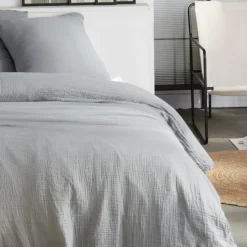 Housse de couette en gaze de coton 150g/m² WEB acier