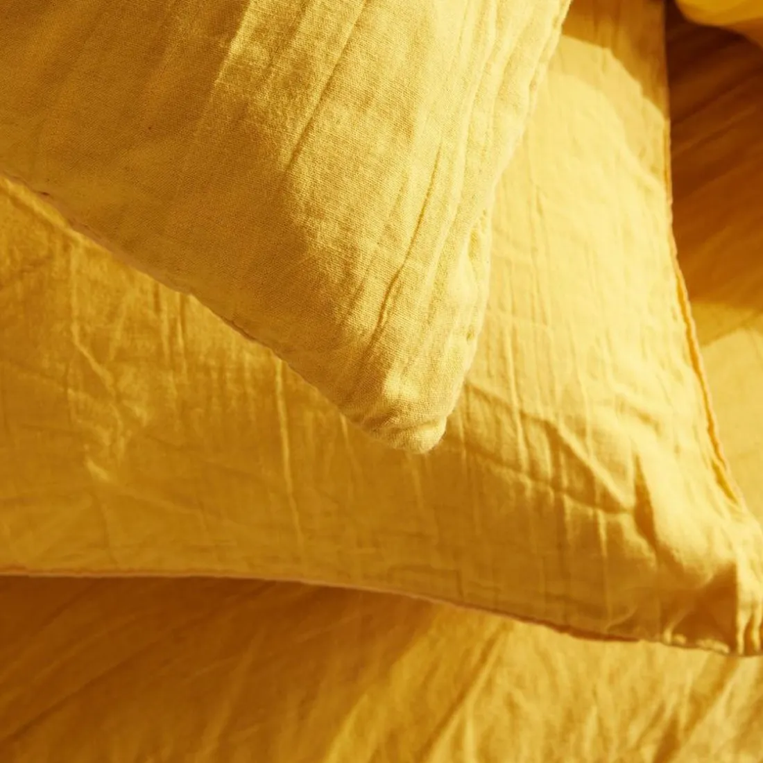 Housse de couette en gaze de coton 150g/m² WEB ocre